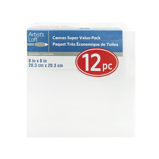 8 Packs: 12 ct. (96 total) 8" x 8" Super Value Canvas by Artist's Loft®